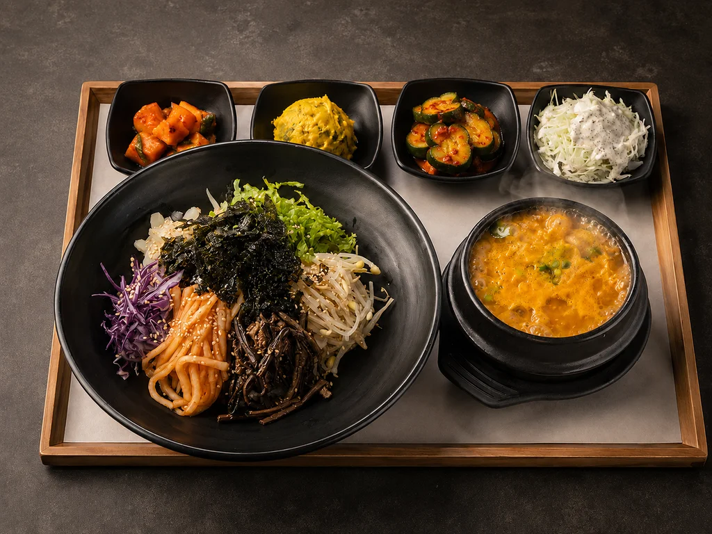 Wild Vegetable Bibimbap x Rich Soybean Paste Stew