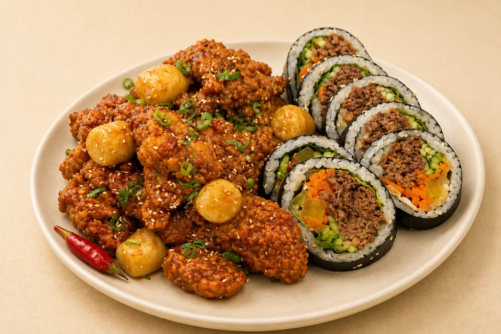 Kimbap & Chicken combo