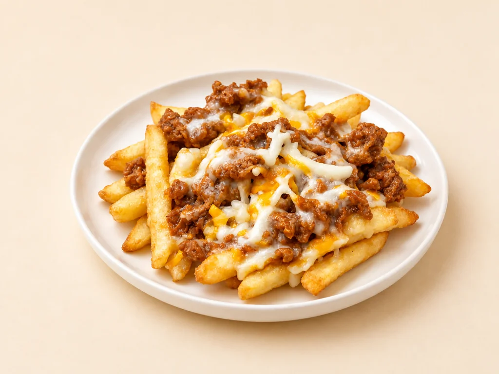 Loaded Spicy Pork Cheese Fries